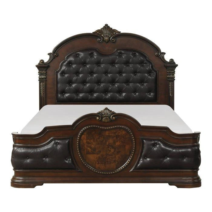 Antoinetta Queen Panel Bed in Warm Cherry 1919-1*