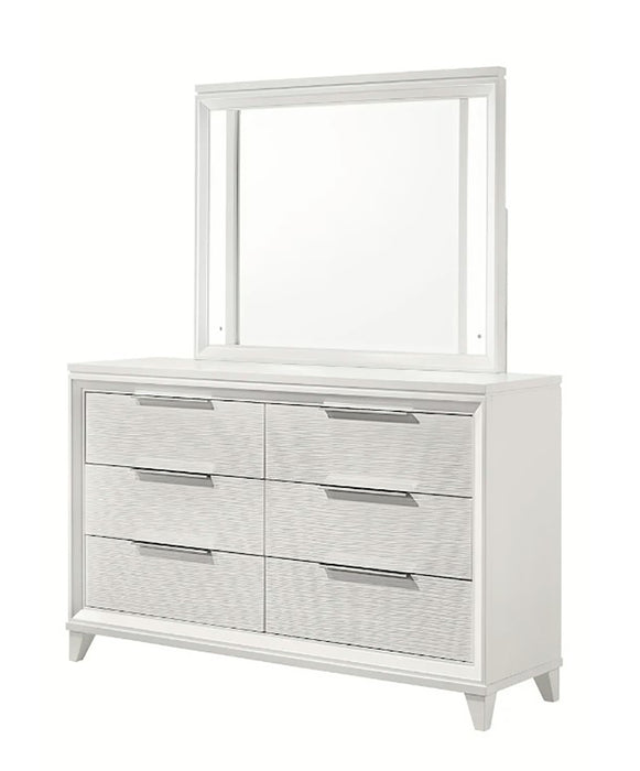 Crown Mark Furniture Cressida 6 Drawer Dresser in White
