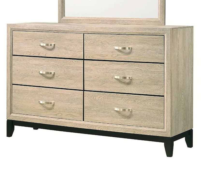 Crown Mark Furniture Akerson 6 Drawer Dresser in Beige image