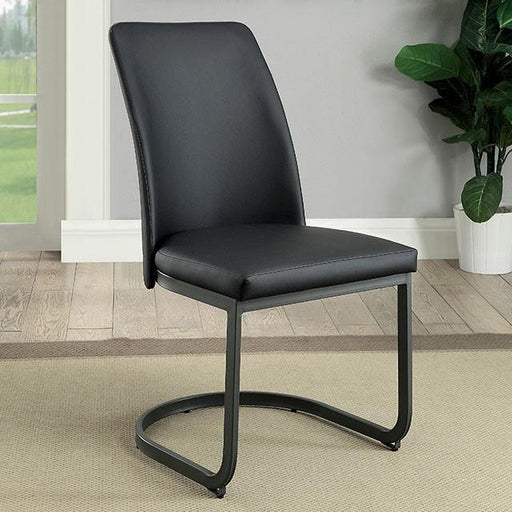 Saskia Dark Gray/Black Side Chair (2/CTN) image