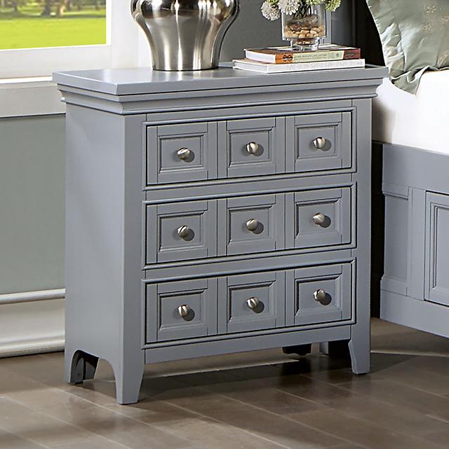 CASTLILE Night Stand w/ USB, Gray image