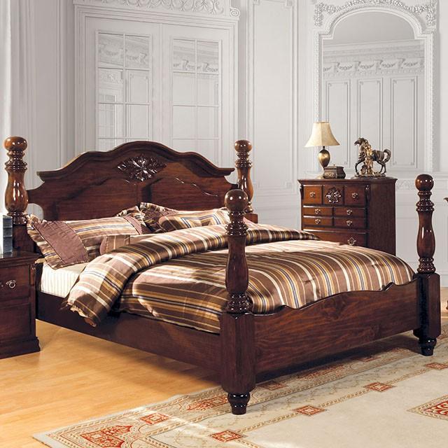 Tuscan II Glossy Dark Pine Cal.King, E.King, & Queen Bed