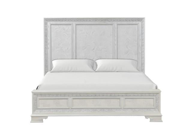 Stella Mia 4 Pc 5 Pc Queen Bedroom Set White & White