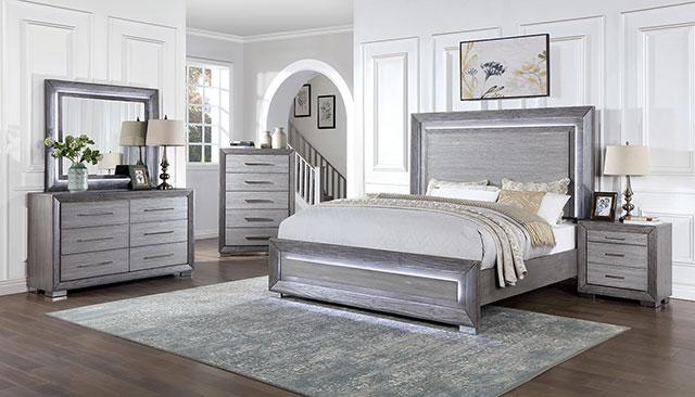 RAIDEN Cal.King Bed, Gray