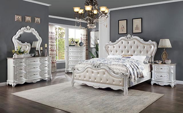 ROSALIND Cal.King Bed, Pearl White