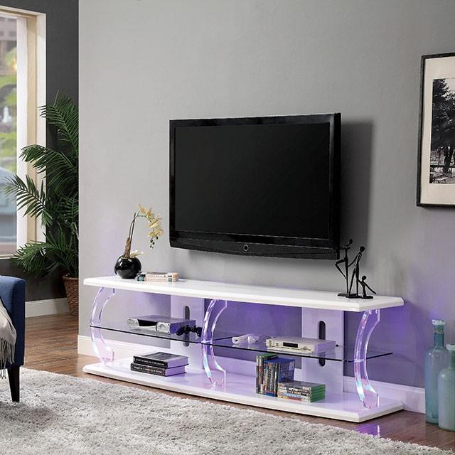 Ernst White/Clear 60" TV Stand