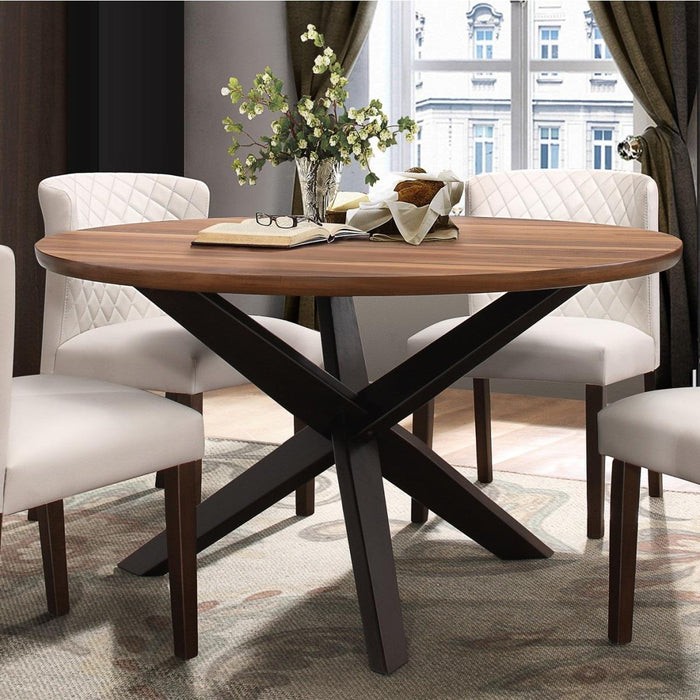 Nelina Round Dining Table in Espresso & Natural 5597-53*