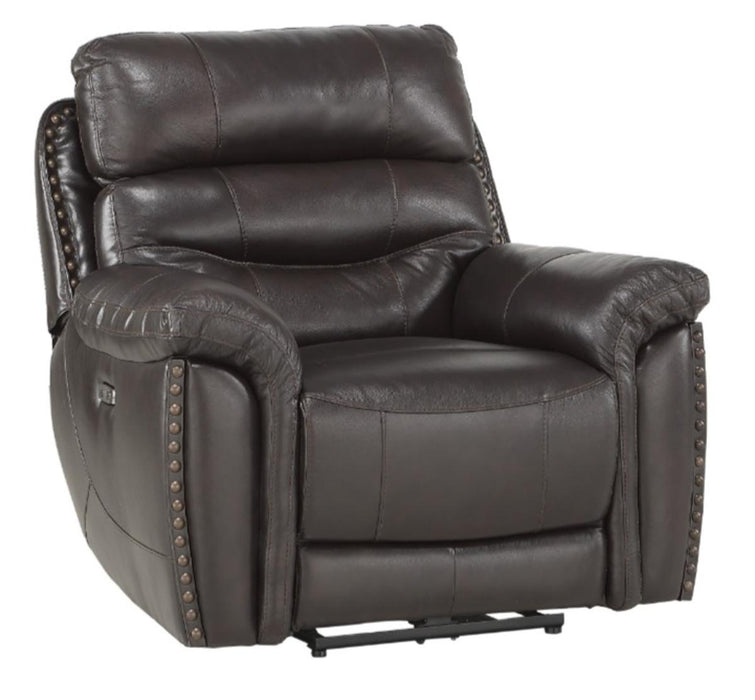 Lance Power Reclining Chair with Power Headrest and USB Port in Brown 9527BRW-1PWH