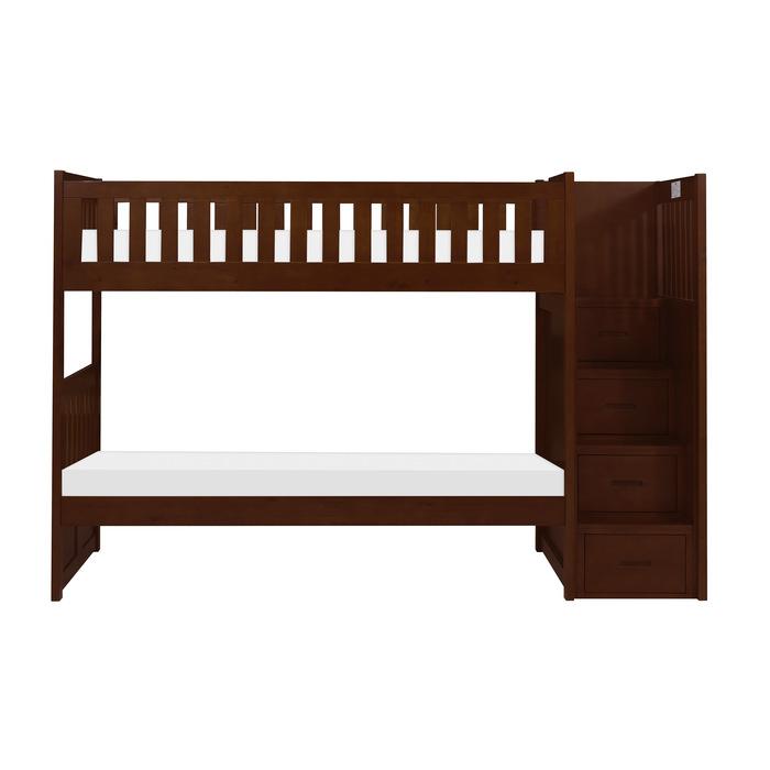 Rowe Bunk Bed w/ Reversible Step Storage in Dark Cherry B2013SBDC-1* image