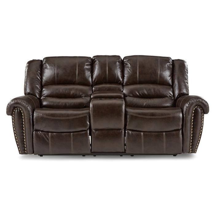 Center Hill Double Glider Reclining Loveseat w/ Center Console in Dark Brown 9668BRW-2 image