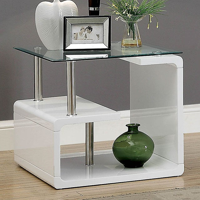 Torkel White/Chrome End Table image