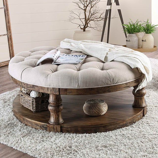 Mika Antique Oak Coffee Table w/ Cushion Top image