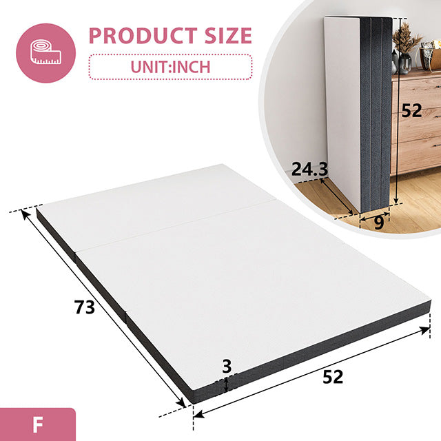 Hollyhock 3" Full Tri-Fold Memory Foam Topper