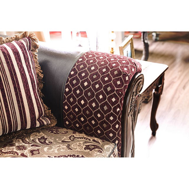 Quirino Burgundy/Dark Brown Love Seat